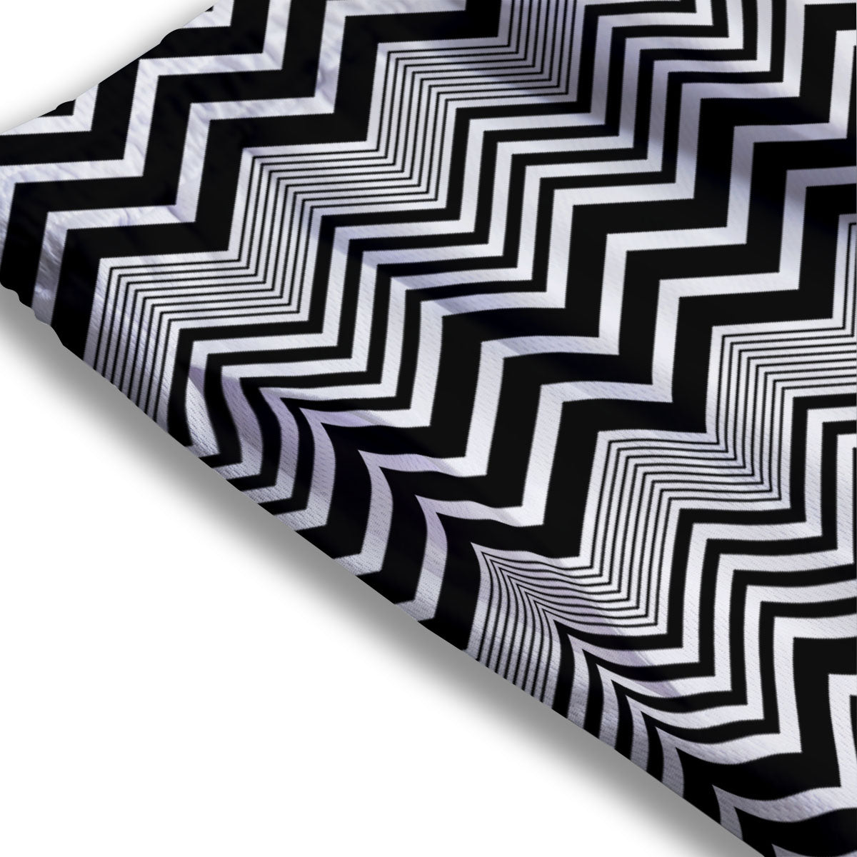 Zigzag White And Black Print Pattern Mesh Shorts-grizzshop