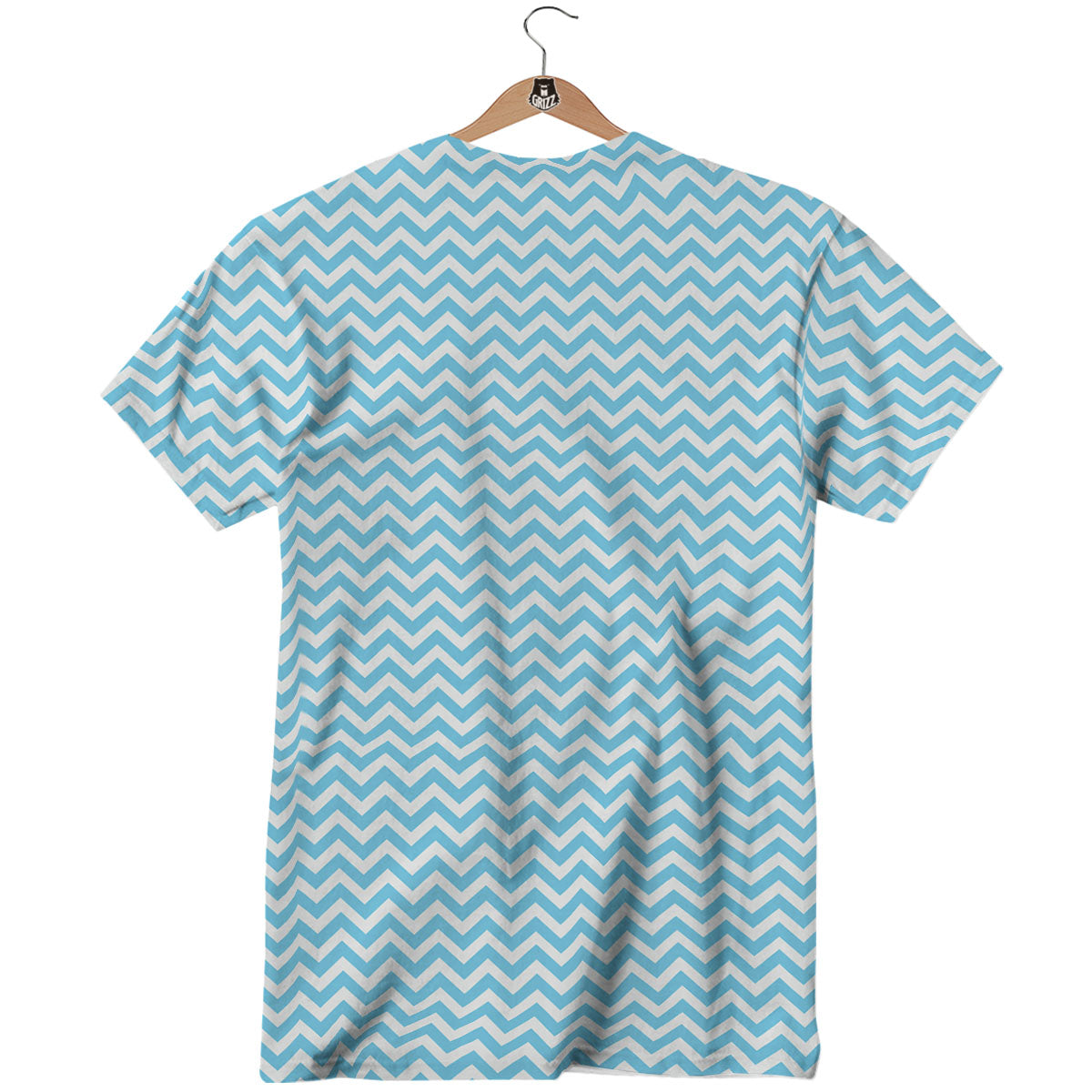 Zigzag White And Blue Print Pattern T-Shirt-grizzshop