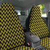 Zigzag Yellow And Black Print Pattern Car Seat Covers-grizzshop