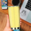 Zigzag Yellow And White Print Pattern Tumbler-grizzshop