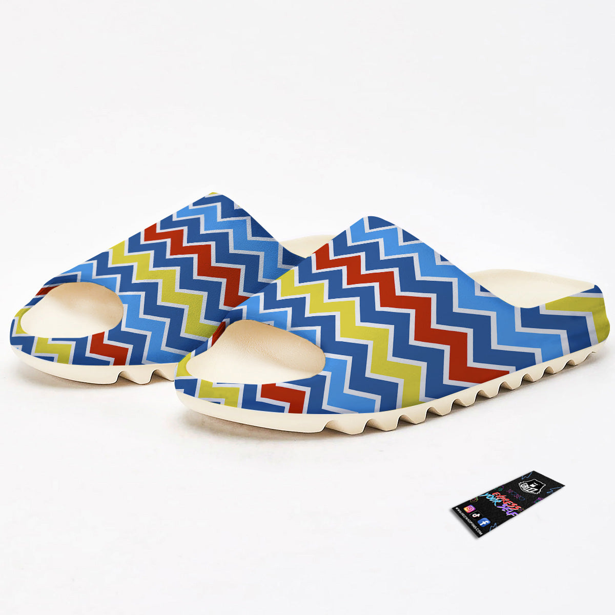 Zigzag Autism Awareness Color Print Pattern Sandals-grizzshop