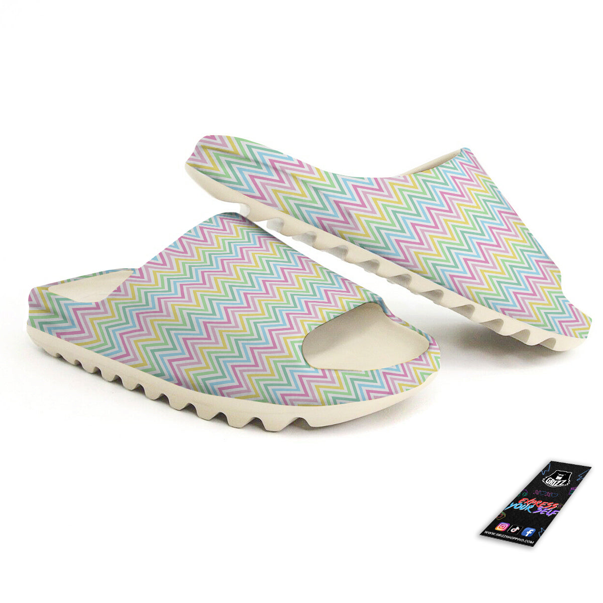 Zigzag Colorful Print Pattern Sandals-grizzshop