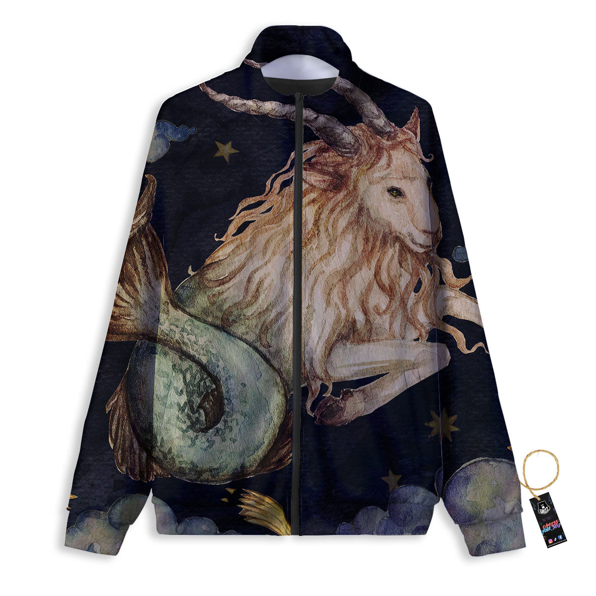 Zodiac Aquarius Purple Print Pattern Track Jacket-grizzshop