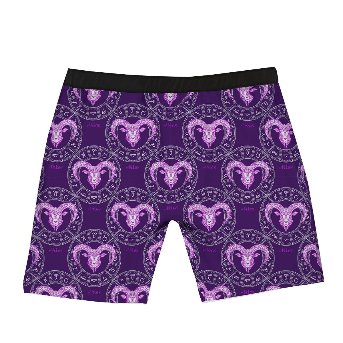 Zodiac Aries Purple Print Pattern Boxer Briefs-grizzshop