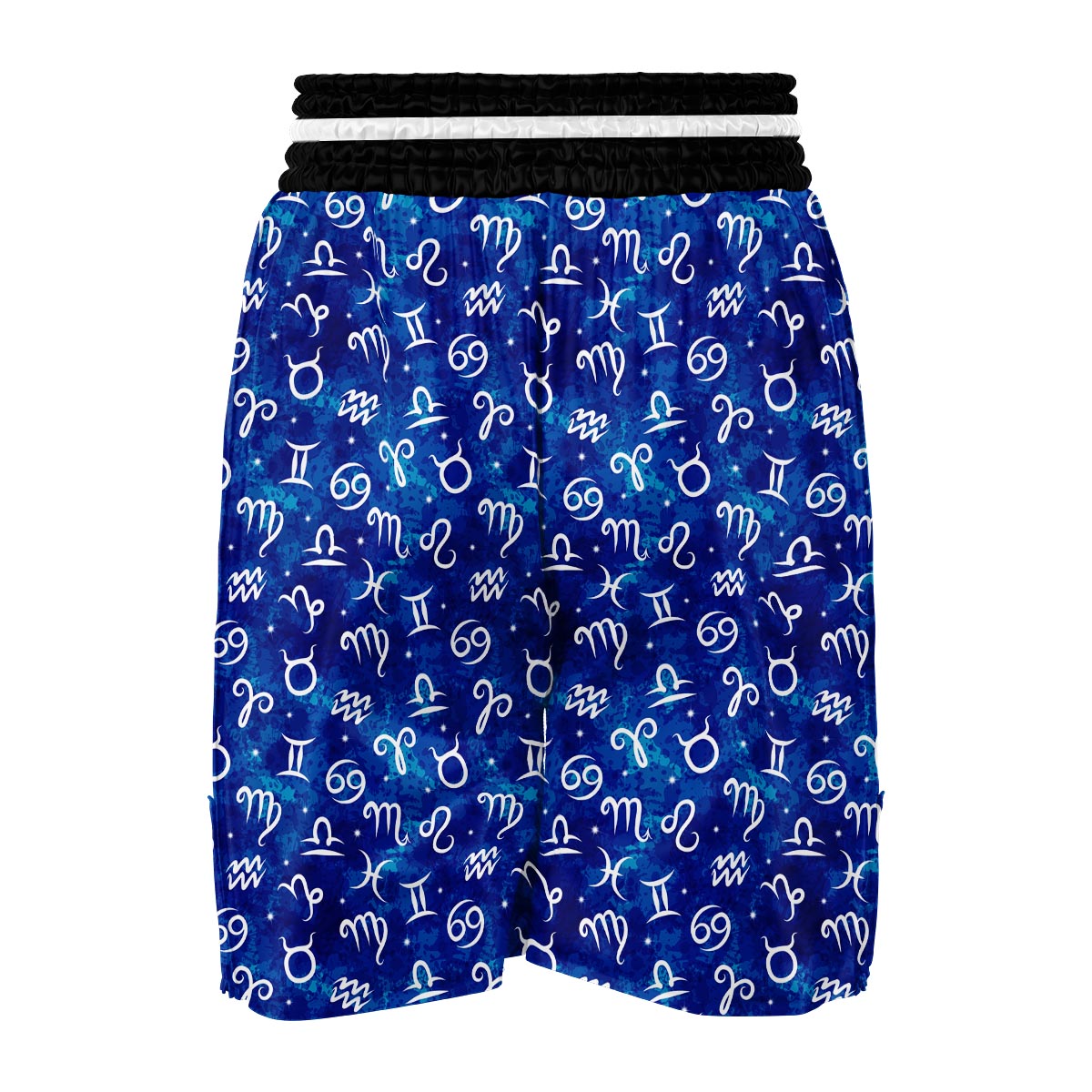 Zodiac Blue Pattern Print Boxing Shorts-grizzshop