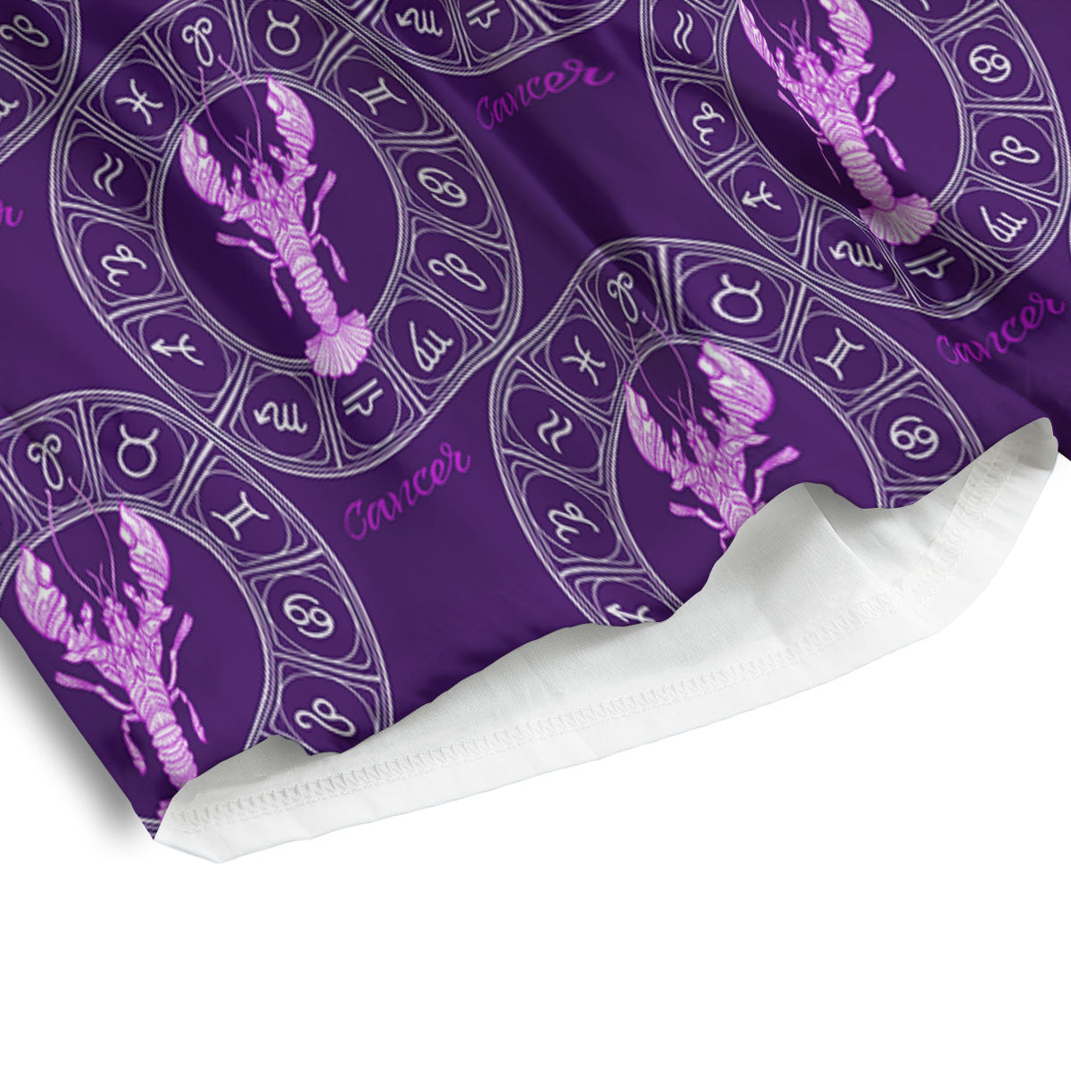 Zodiac Cancer Purple Print Pattern Men's Athletic Shorts