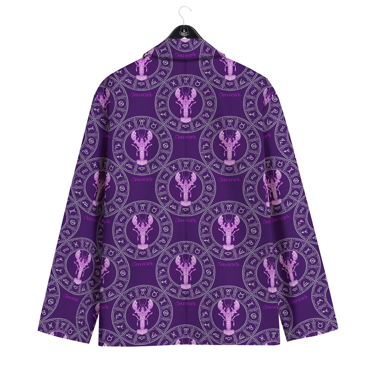 Zodiac Cancer Purple Print Pattern Men's Sport Coat-grizzshop