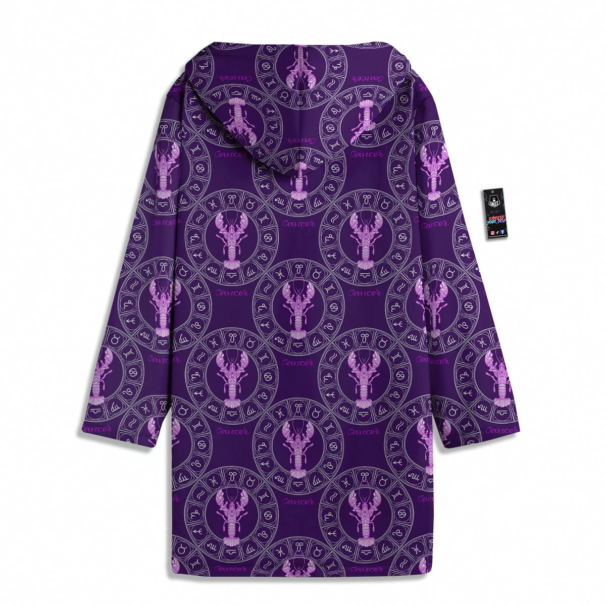Zodiac Cancer Purple Print Pattern Men's Windbreaker Jacket-grizzshop