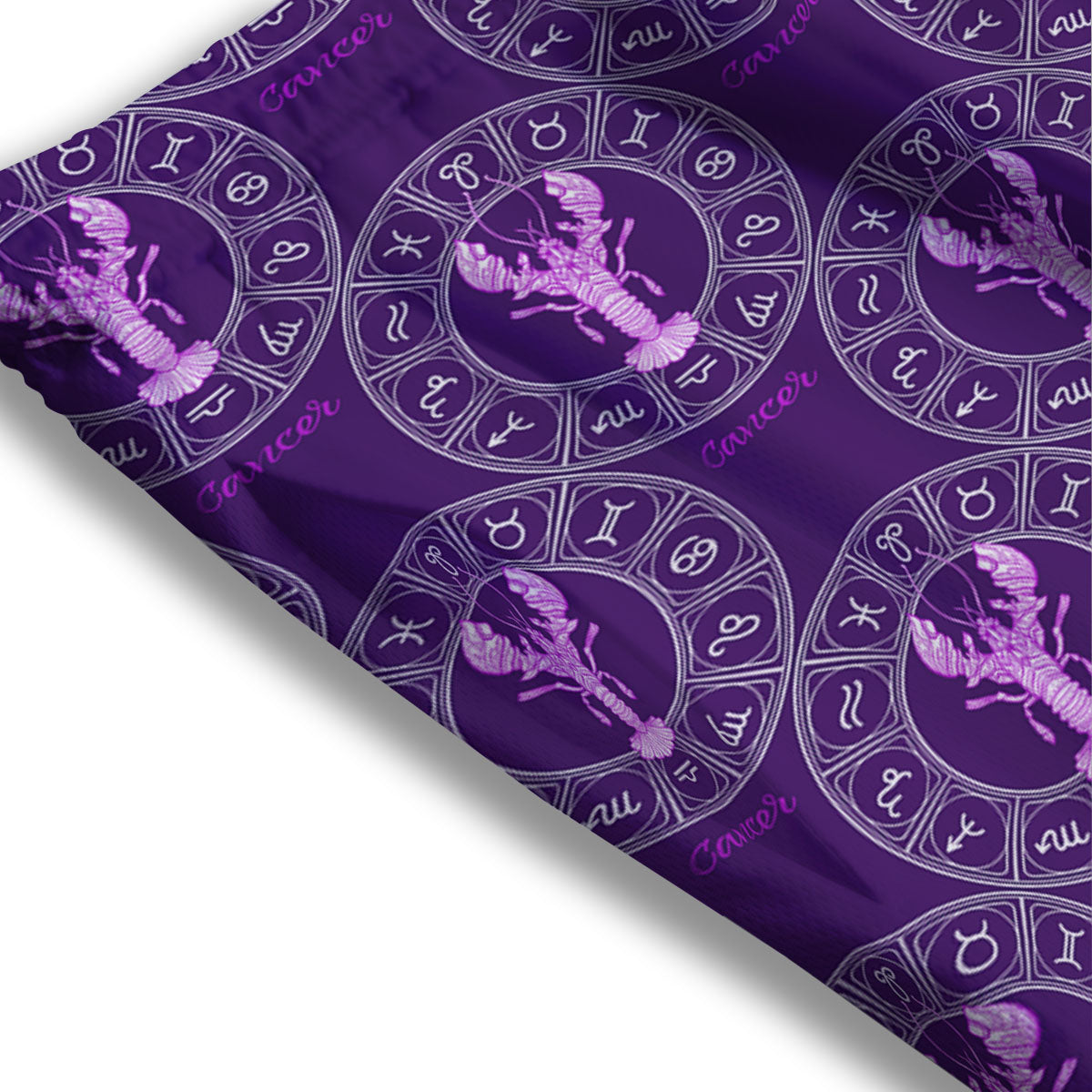 Zodiac Cancer Purple Print Pattern Mesh Shorts