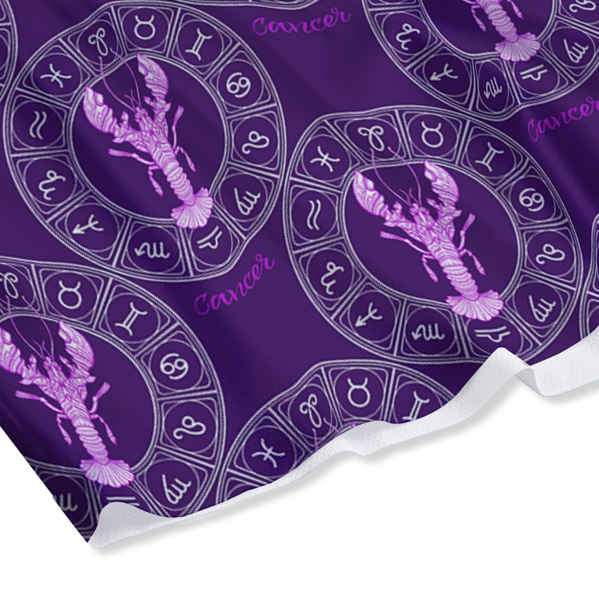 Zodiac Cancer Purple Print Pattern Mesh Shorts