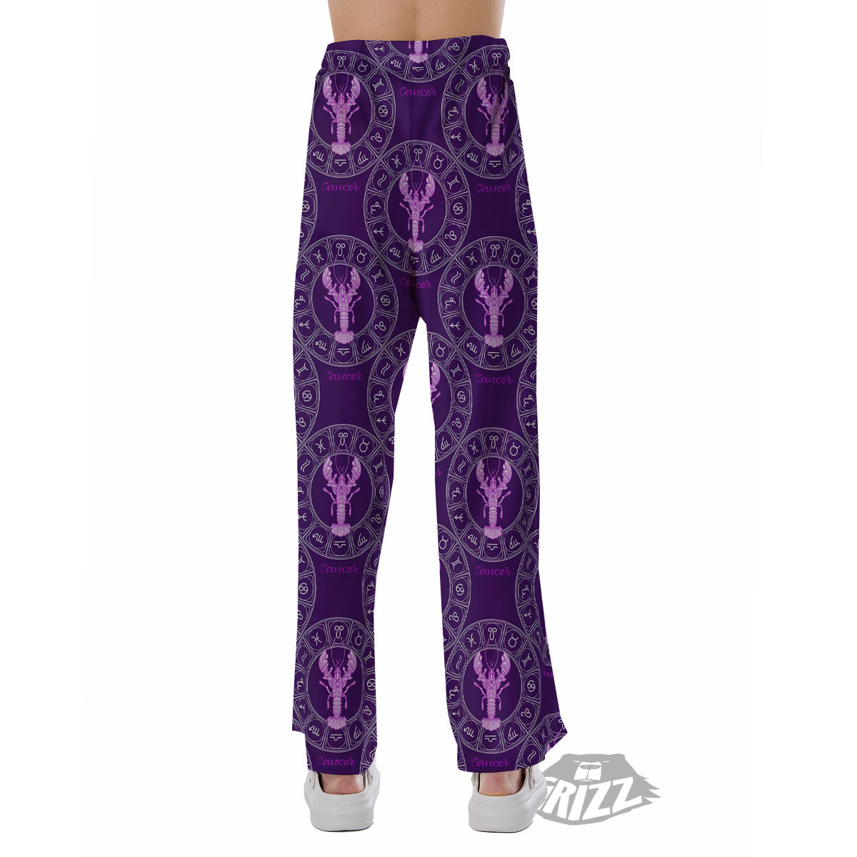 Zodiac Cancer Purple Print Pattern Pajama Pants-grizzshop