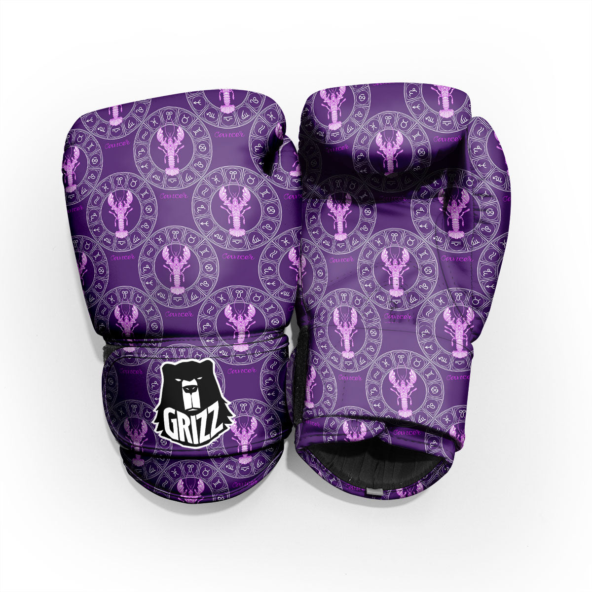 Zodiac Cancer Purple Print Pattern Pro Boxing Glove