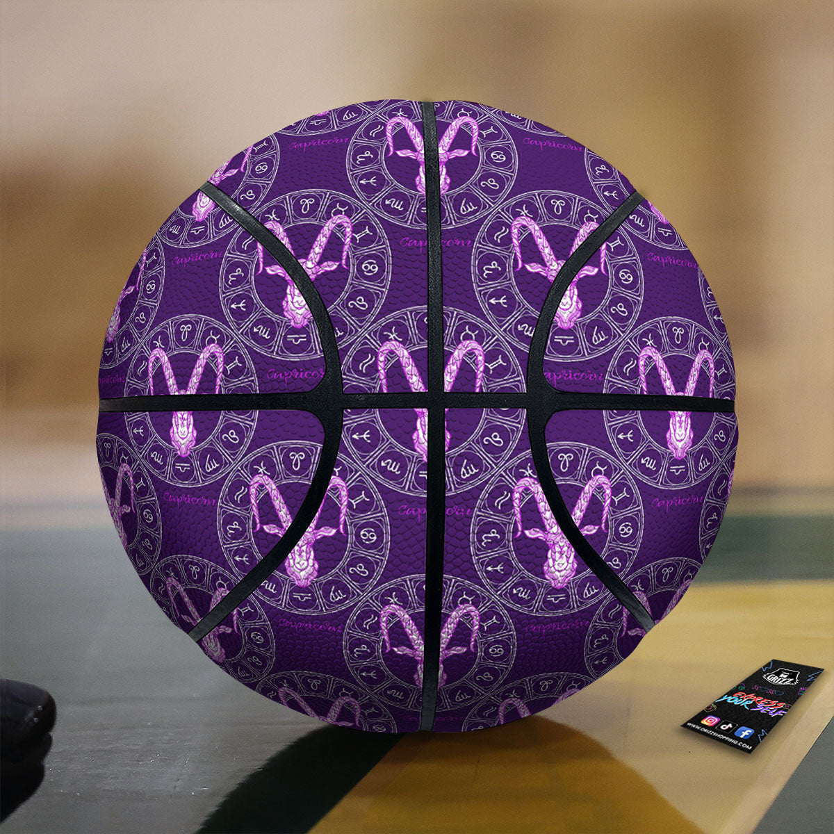 Zodiac Capricorn Purple Print Pattern Basketball-grizzshop