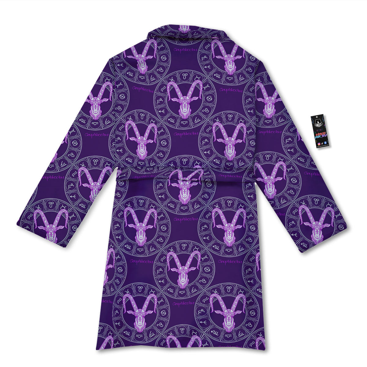 Zodiac Capricorn Purple Print Pattern Bathrobe-grizzshop