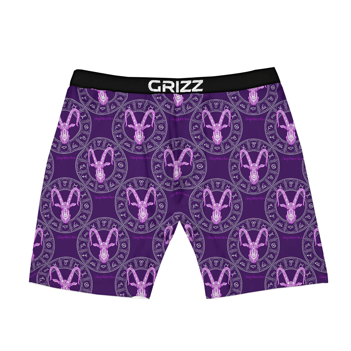 Zodiac Capricorn Purple Print Pattern Boxer Briefs-grizzshop