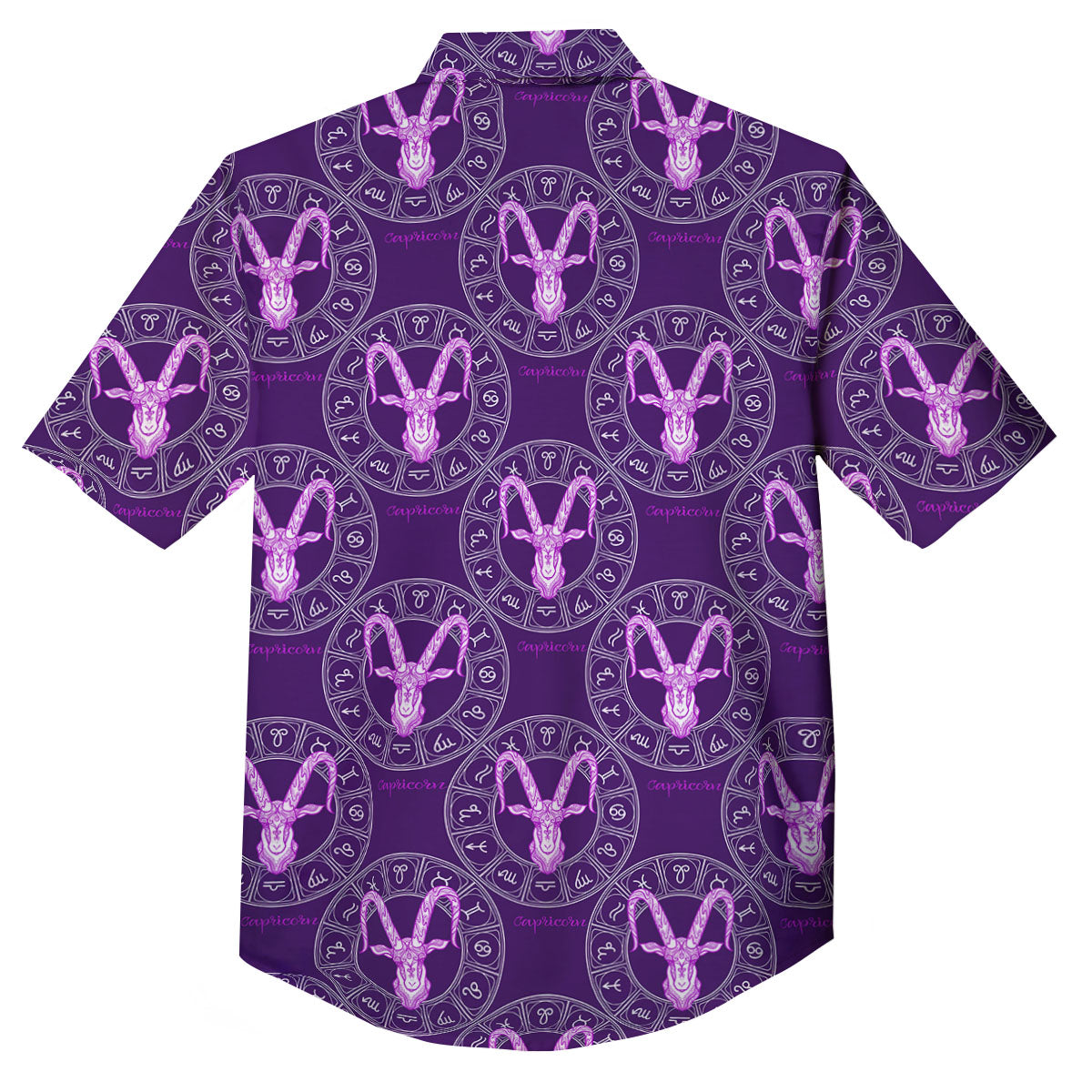 Zodiac Capricorn Purple Print Pattern Button Up Shirt-grizzshop