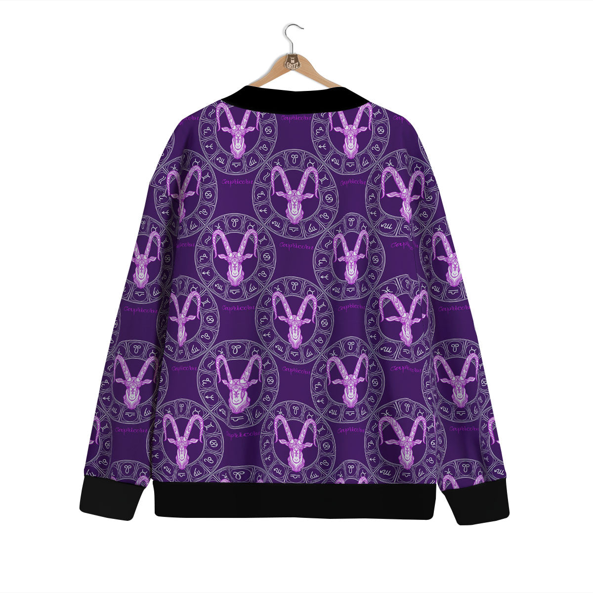 Zodiac Capricorn Purple Print Pattern Cardigan-grizzshop