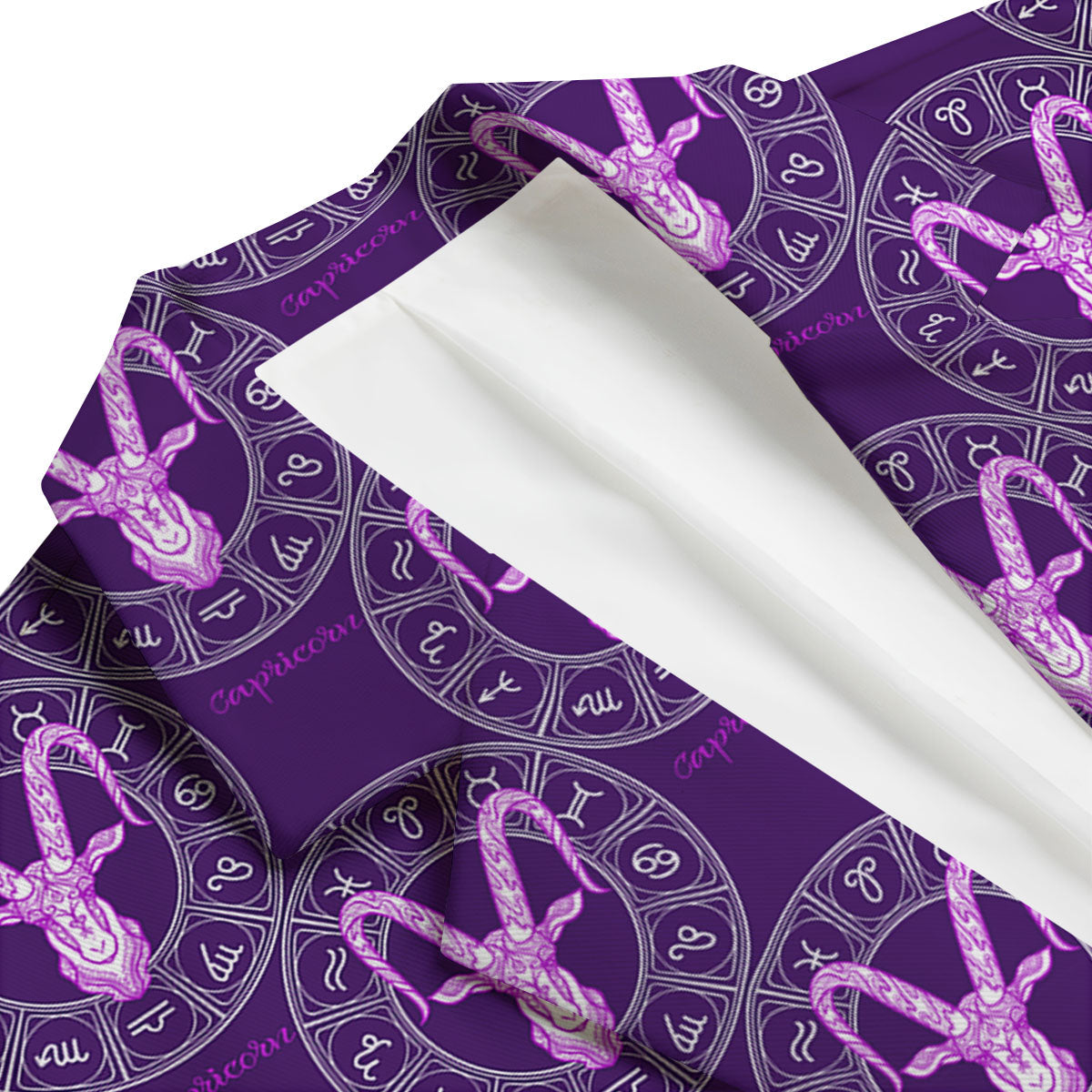 Zodiac Capricorn Purple Print Pattern Men's Blazer-grizzshop