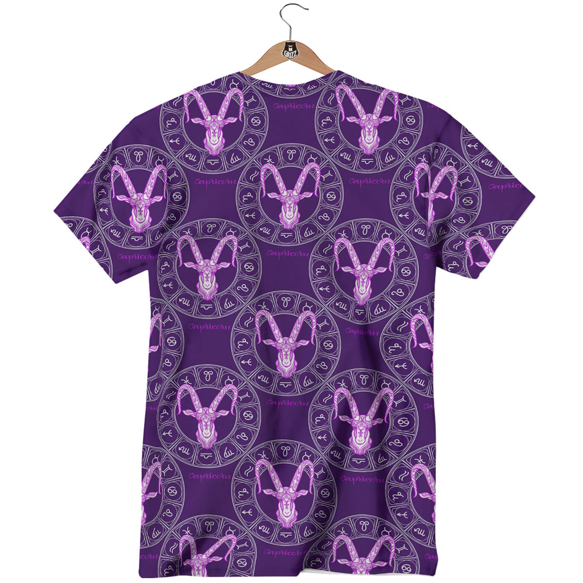 Zodiac Capricorn Purple Print Pattern T-Shirt-grizzshop