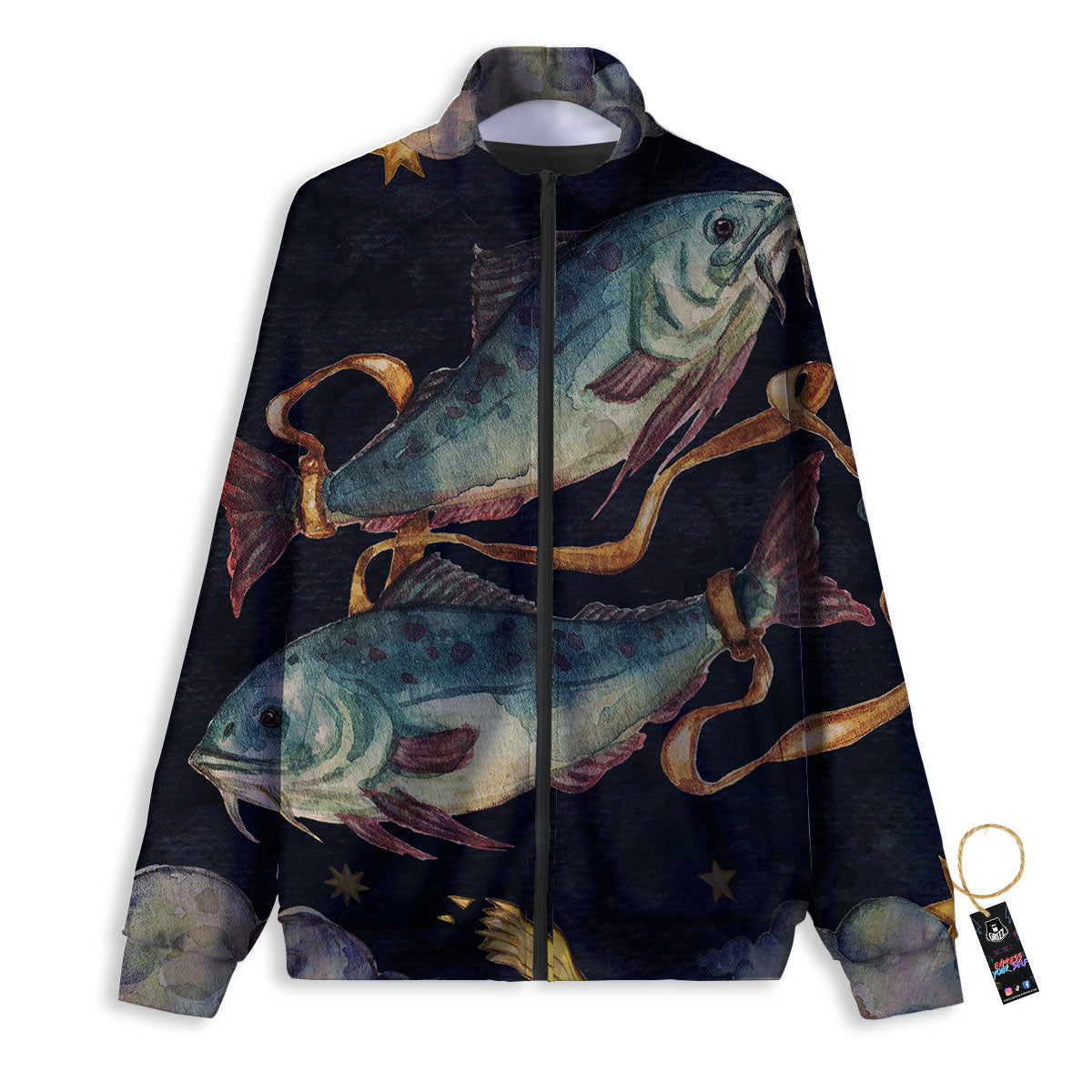 Zodiac Capricorn Purple Print Pattern Track Jacket-grizzshop