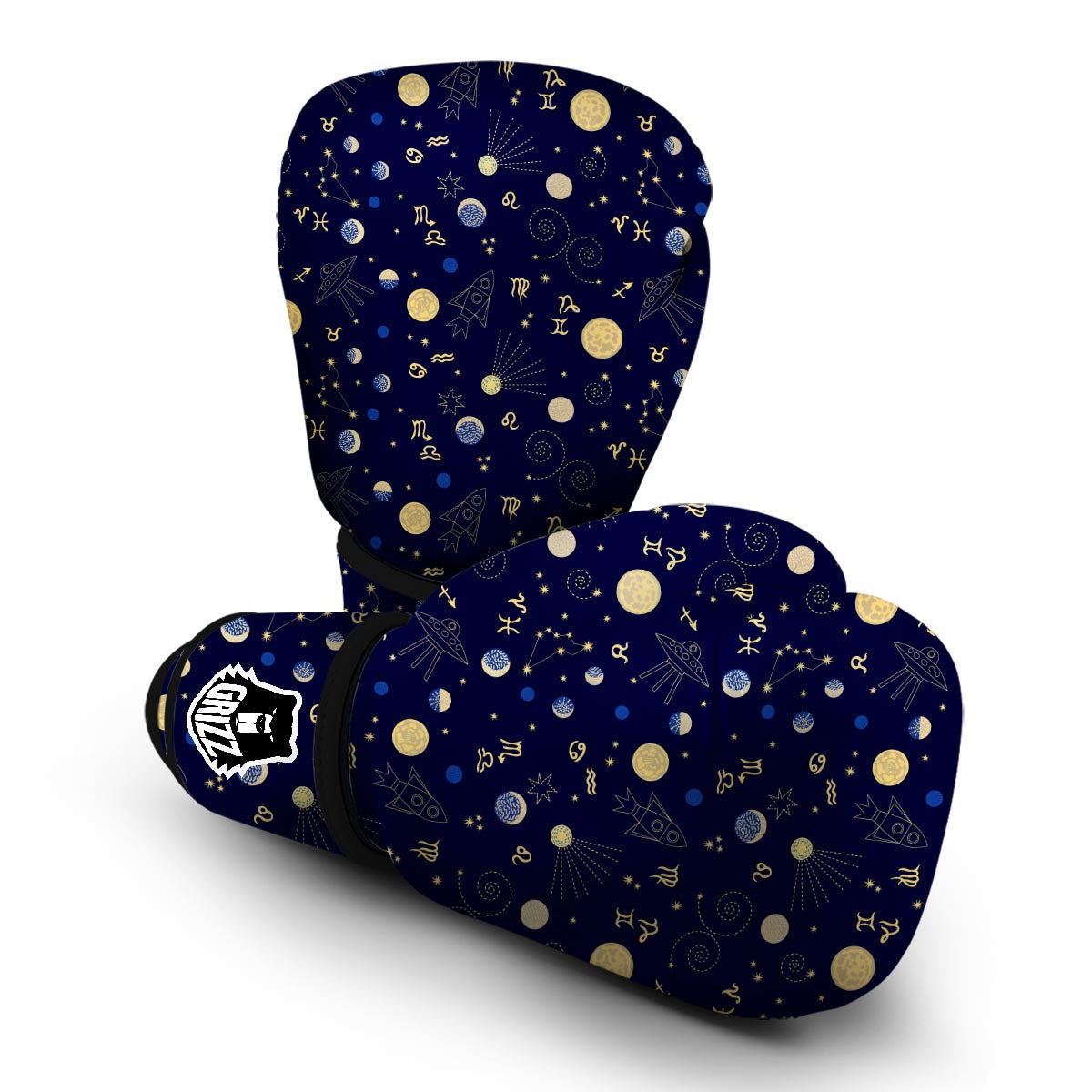 Zodiac Celestial Pattern Print Boxing Gloves-grizzshop