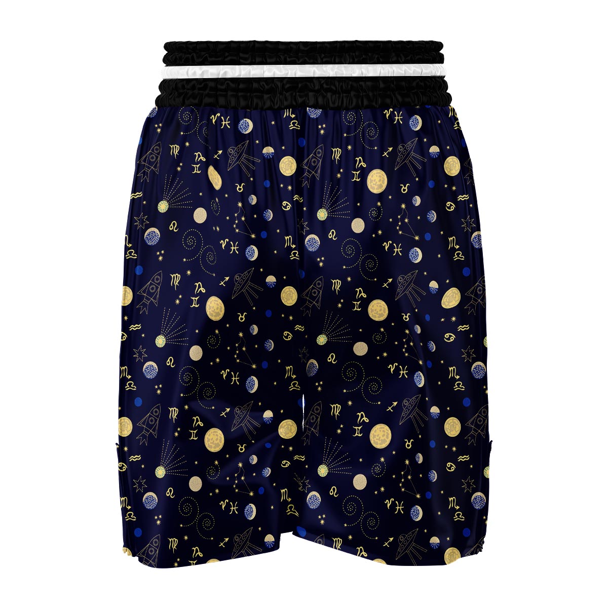Zodiac Celestial Pattern Print Boxing Shorts-grizzshop