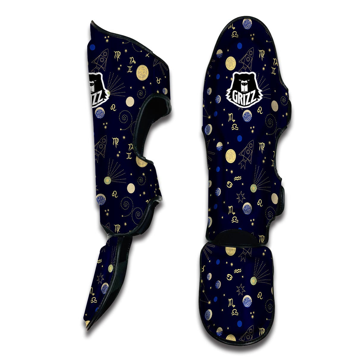 Zodiac Celestial Pattern Print Muay Thai Shin Guards-grizzshop