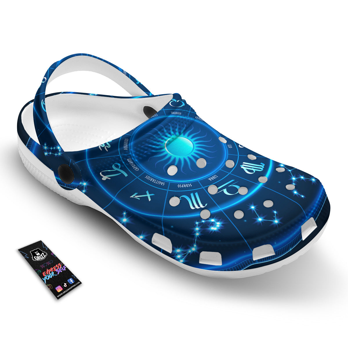 Zodiac Circle Blue Light Print Clog-grizzshop