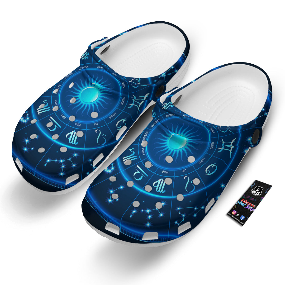 Zodiac Circle Blue Light Print Clog-grizzshop