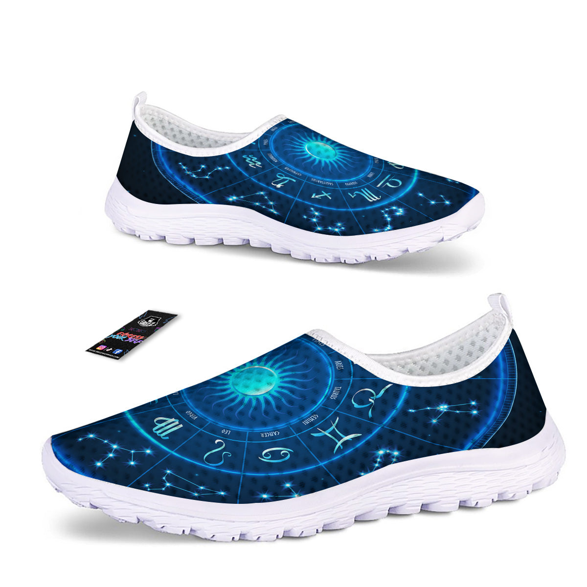 Zodiac Circle Blue Light Print Nurse Shoes-grizzshop