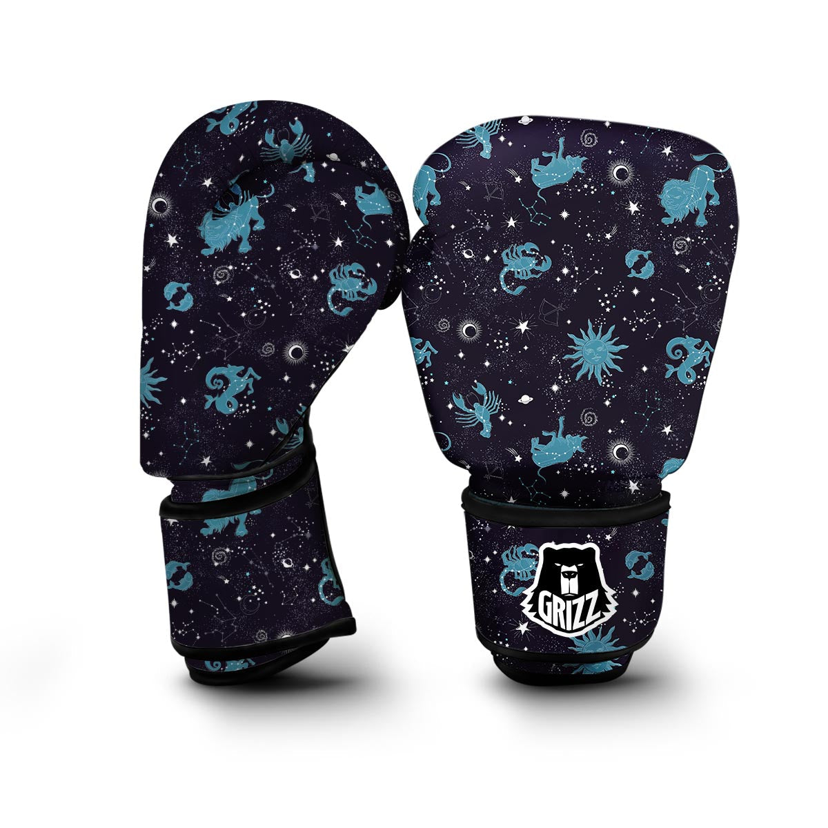 Zodiac Constellation Pattern Print Boxing Gloves-grizzshop