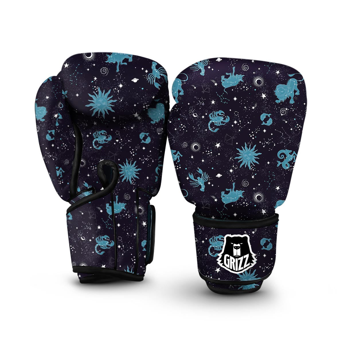 Zodiac Constellation Pattern Print Boxing Gloves-grizzshop