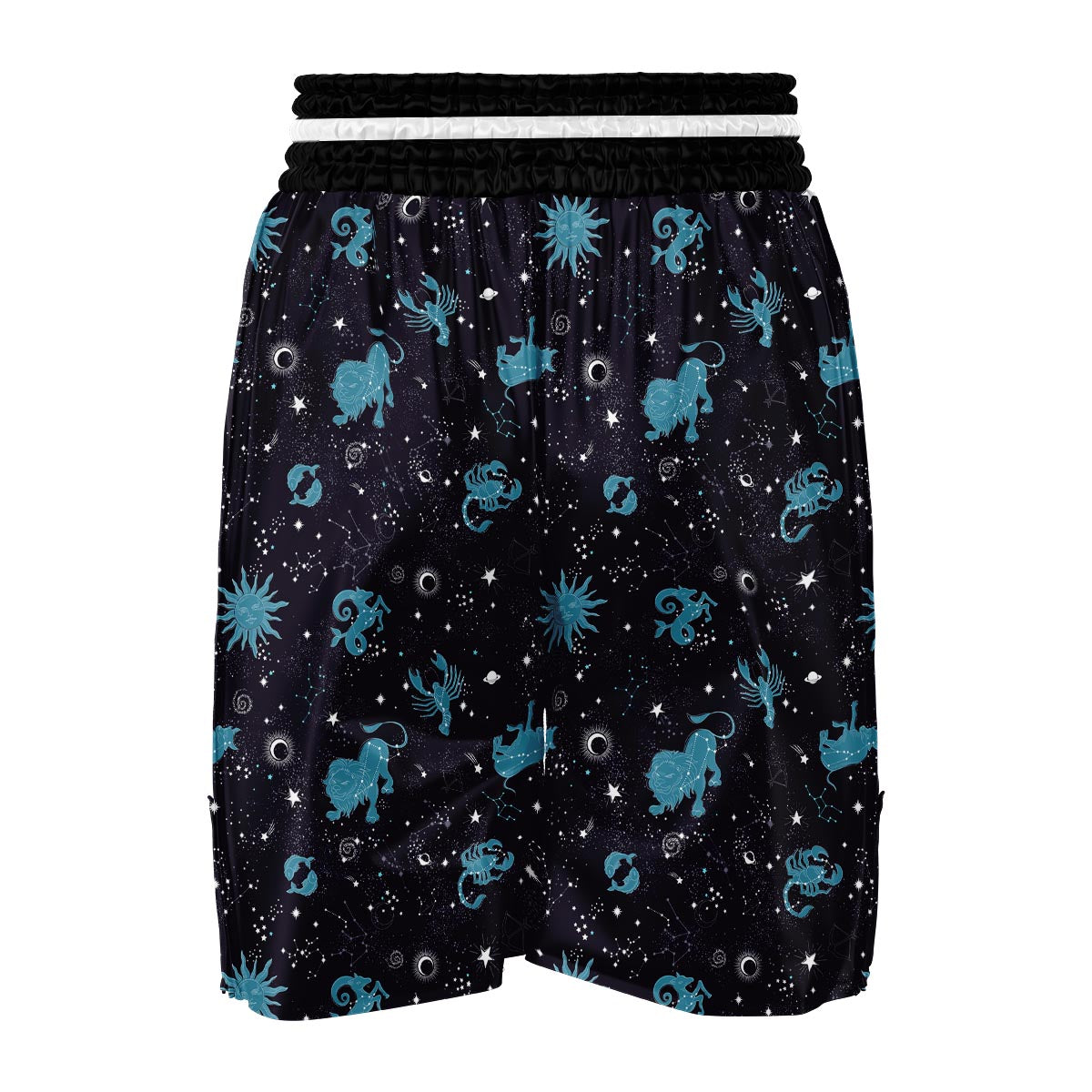 Zodiac Constellation Pattern Print Boxing Shorts-grizzshop
