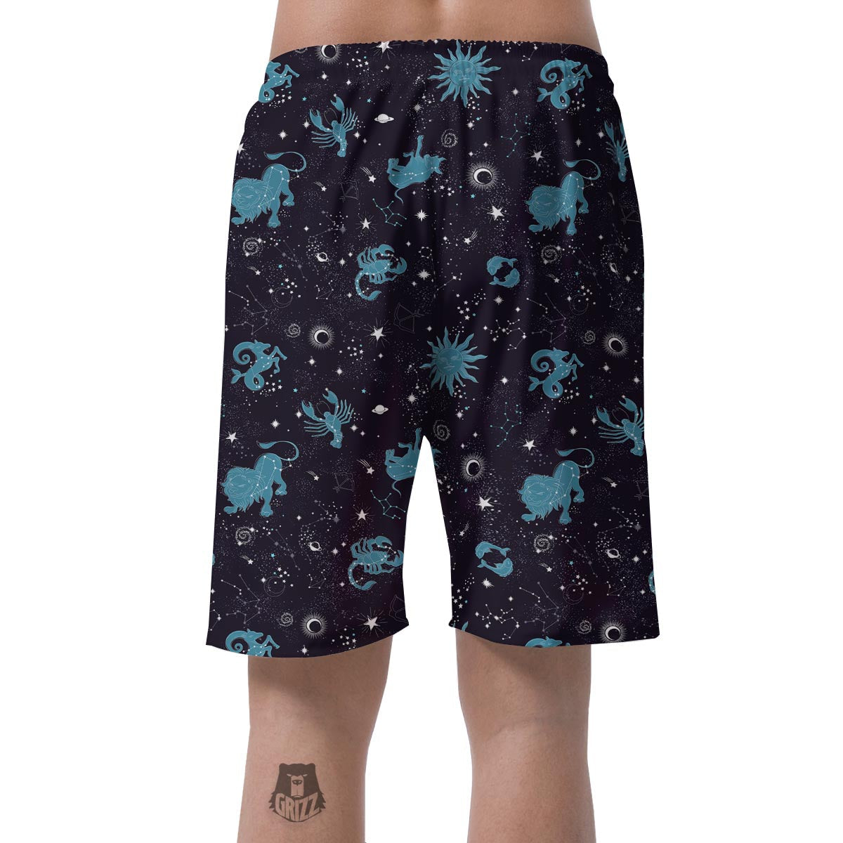 Zodiac Constellation Pattern Print Men's Shorts-grizzshop