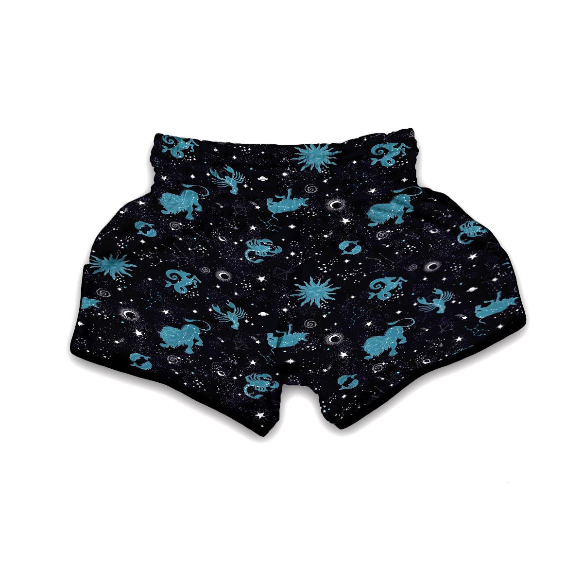 Zodiac Constellation Pattern Print Muay Thai Boxing Shorts-grizzshop