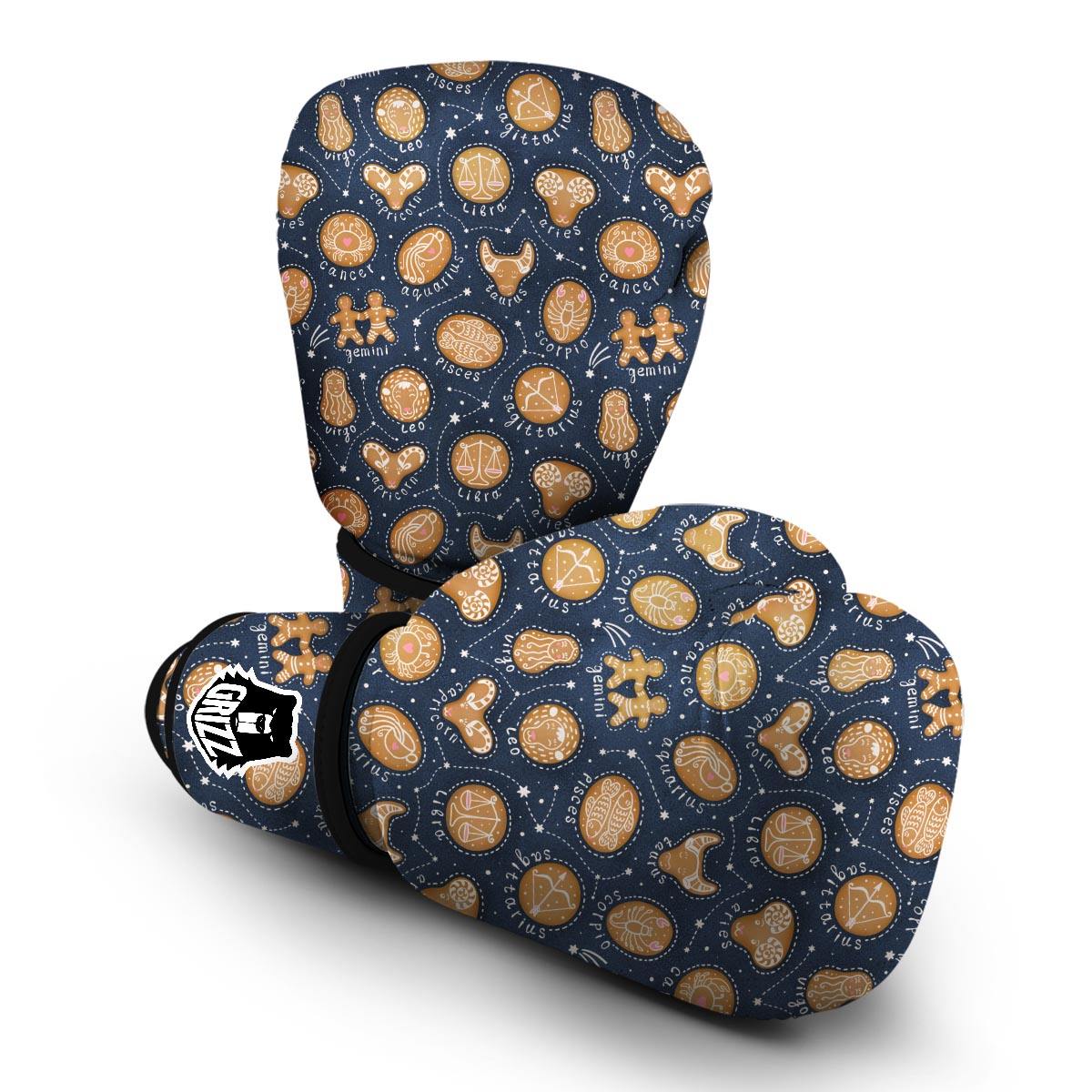 Zodiac Cookie Pattern Print Boxing Gloves-grizzshop