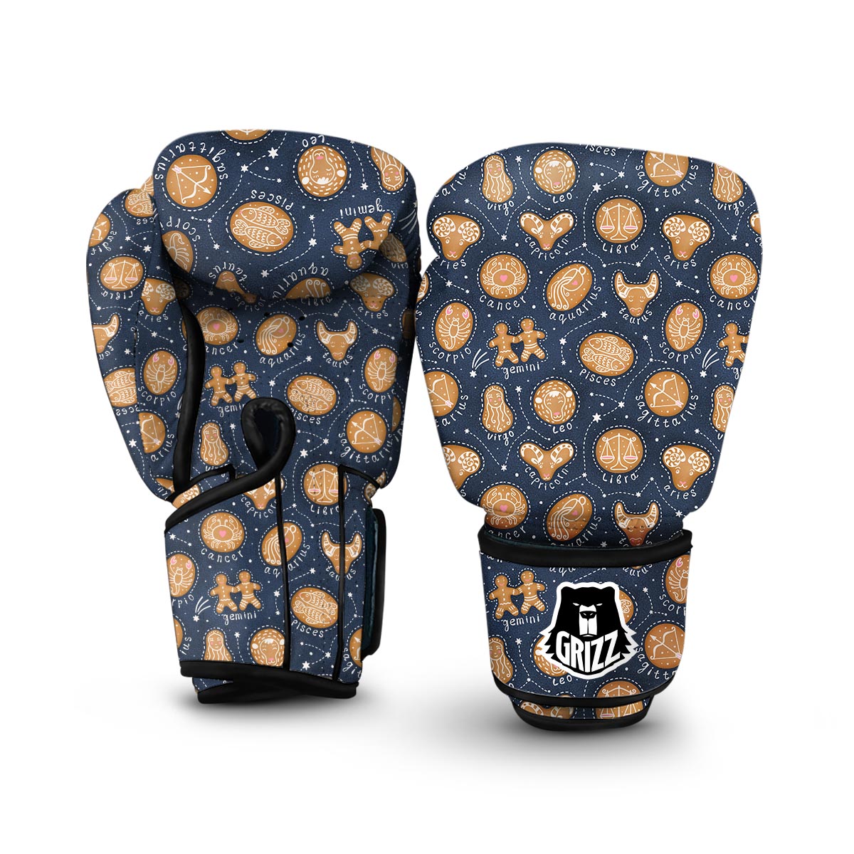 Zodiac Cookie Pattern Print Boxing Gloves-grizzshop