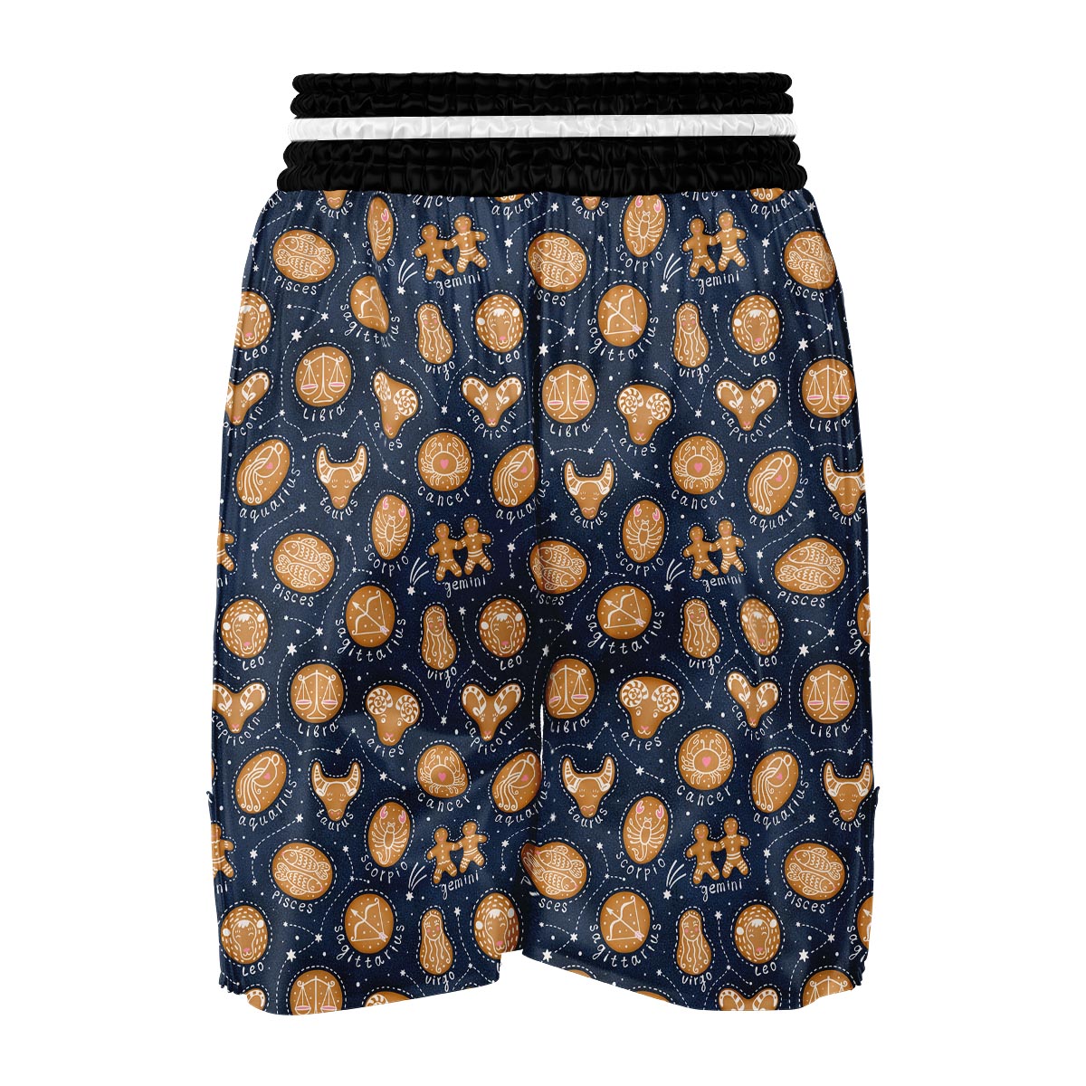Zodiac Cookie Pattern Print Boxing Shorts-grizzshop