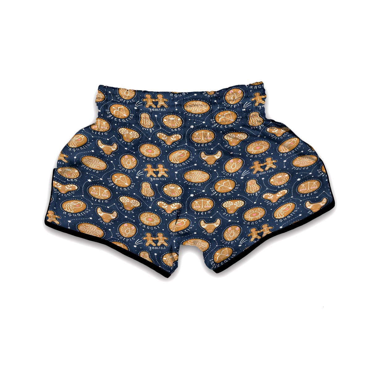 Zodiac Cookie Pattern Print Muay Thai Boxing Shorts-grizzshop