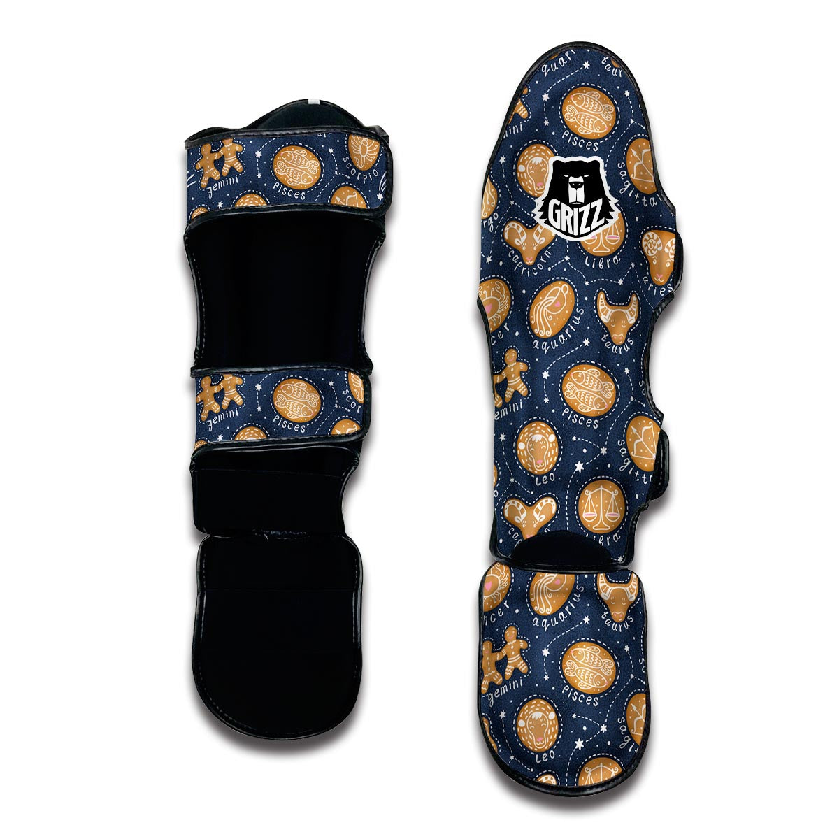 Zodiac Cookie Pattern Print Muay Thai Shin Guards-grizzshop