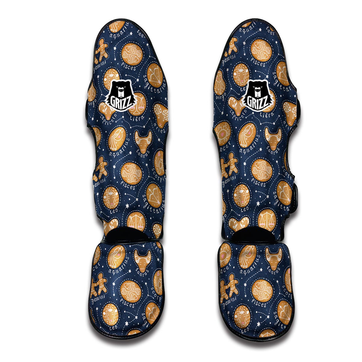 Zodiac Cookie Pattern Print Muay Thai Shin Guards-grizzshop