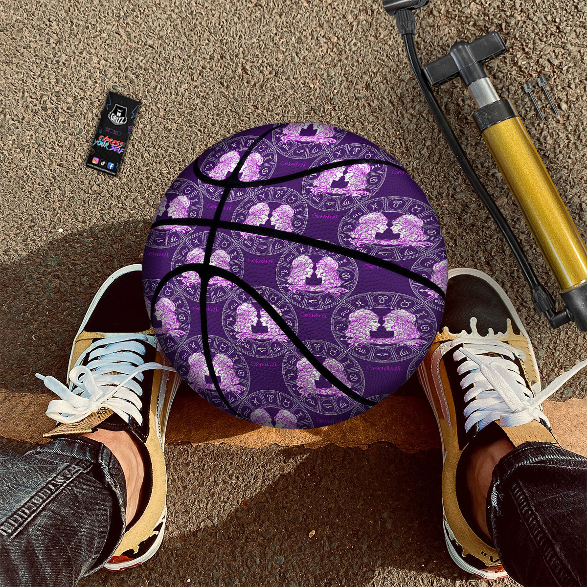 Zodiac Gemini Purple Print Pattern Basketball-grizzshop