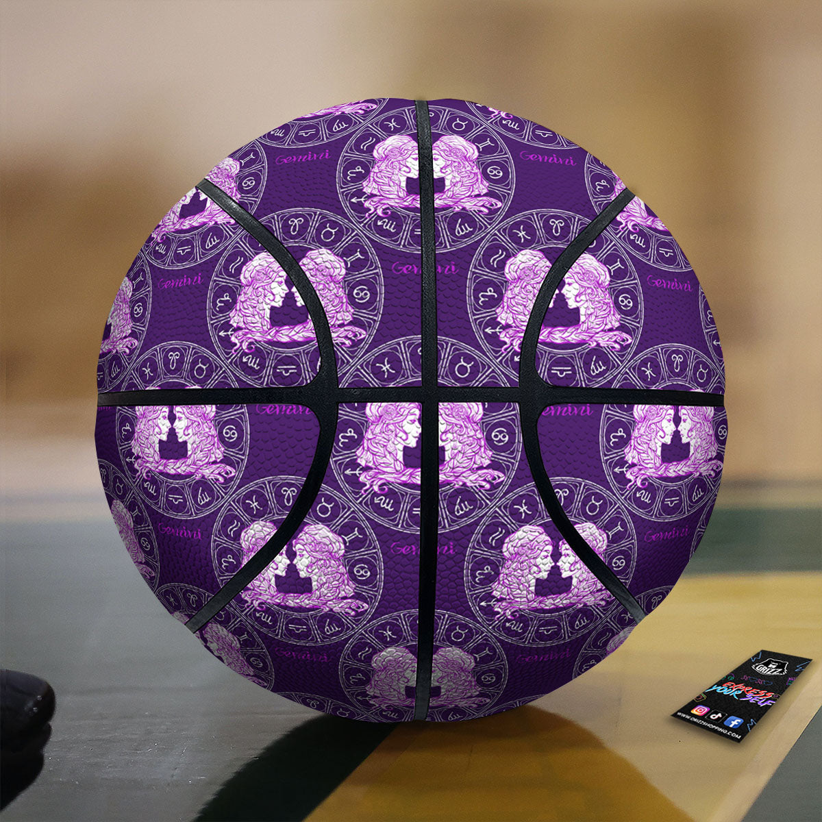 Zodiac Gemini Purple Print Pattern Basketball-grizzshop