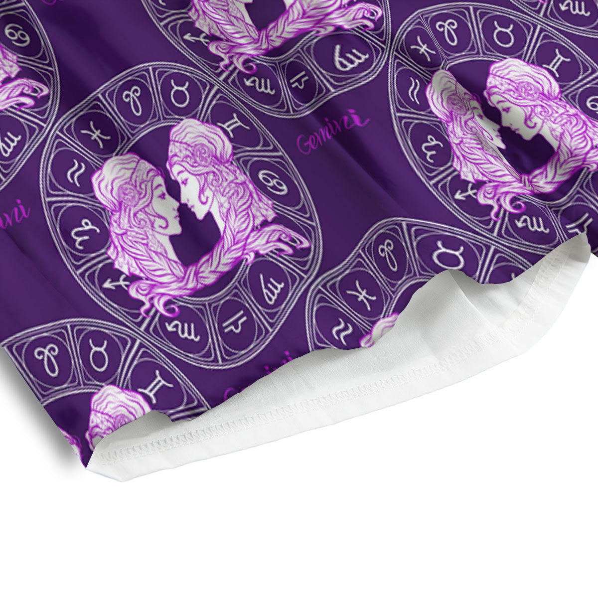 Zodiac Gemini Purple Print Pattern Men's Athletic Shorts