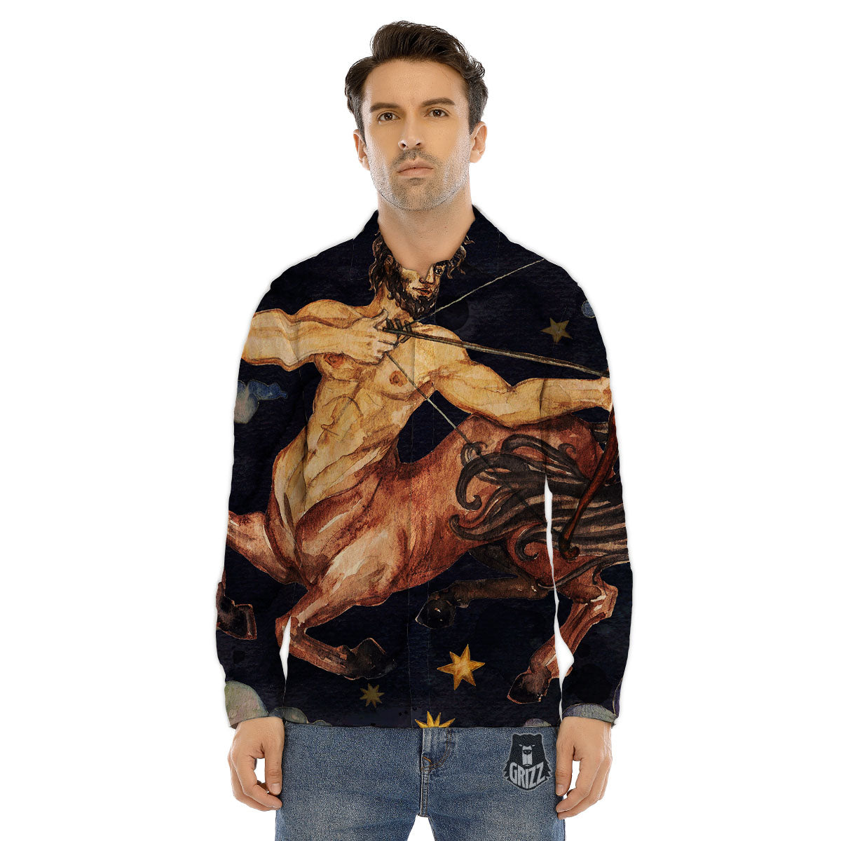 Zodiac Gemini Purple Print Pattern Men's Dress Shirts-grizzshop