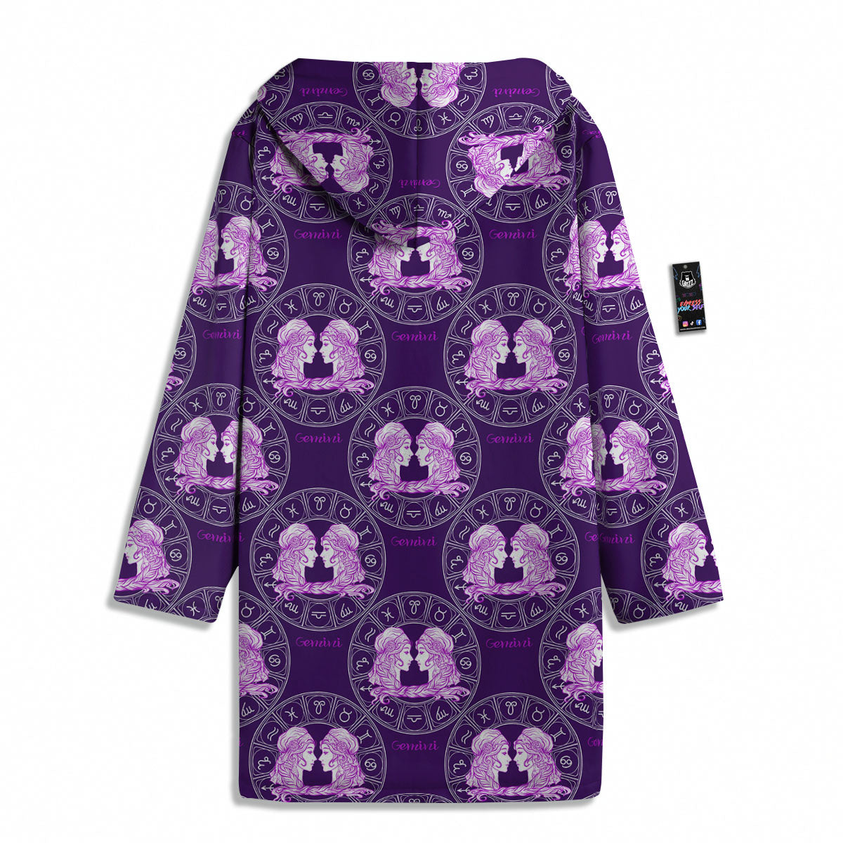 Zodiac Gemini Purple Print Pattern Men's Windbreaker Jacket-grizzshop