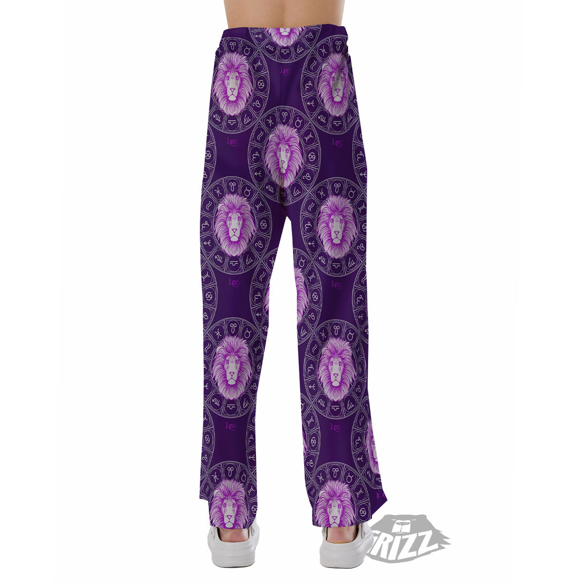 Zodiac Leo Purple Print Pattern Pajama Pants-grizzshop