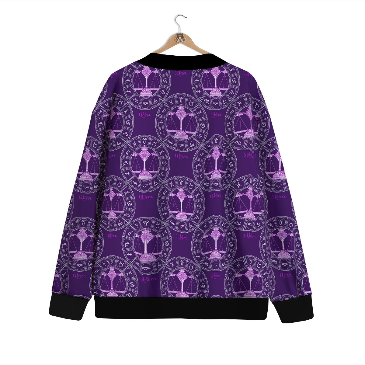 Zodiac Libra Purple Print Pattern Cardigan-grizzshop
