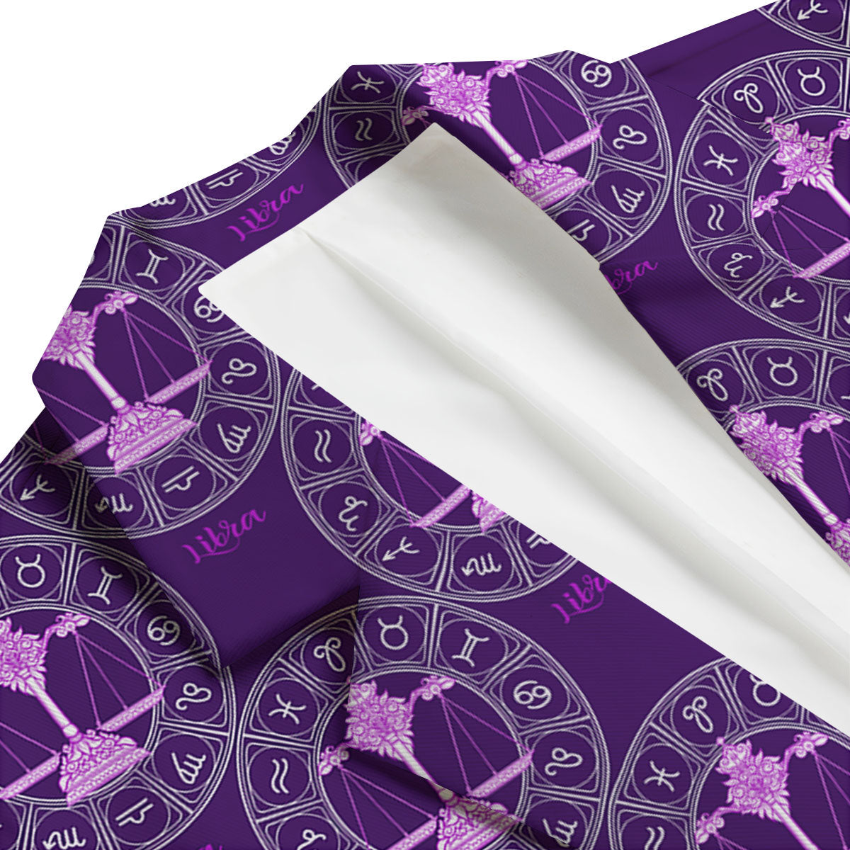 Zodiac Libra Purple Print Pattern Men's Blazer-grizzshop