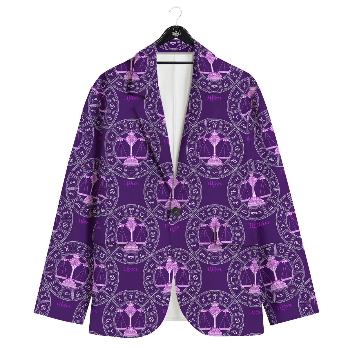 Zodiac Libra Purple Print Pattern Men's Sport Coat-grizzshop